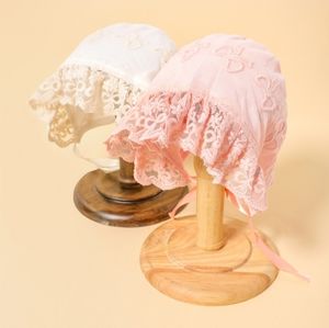 Set of 2 Baby embroidered lace bonnet hat